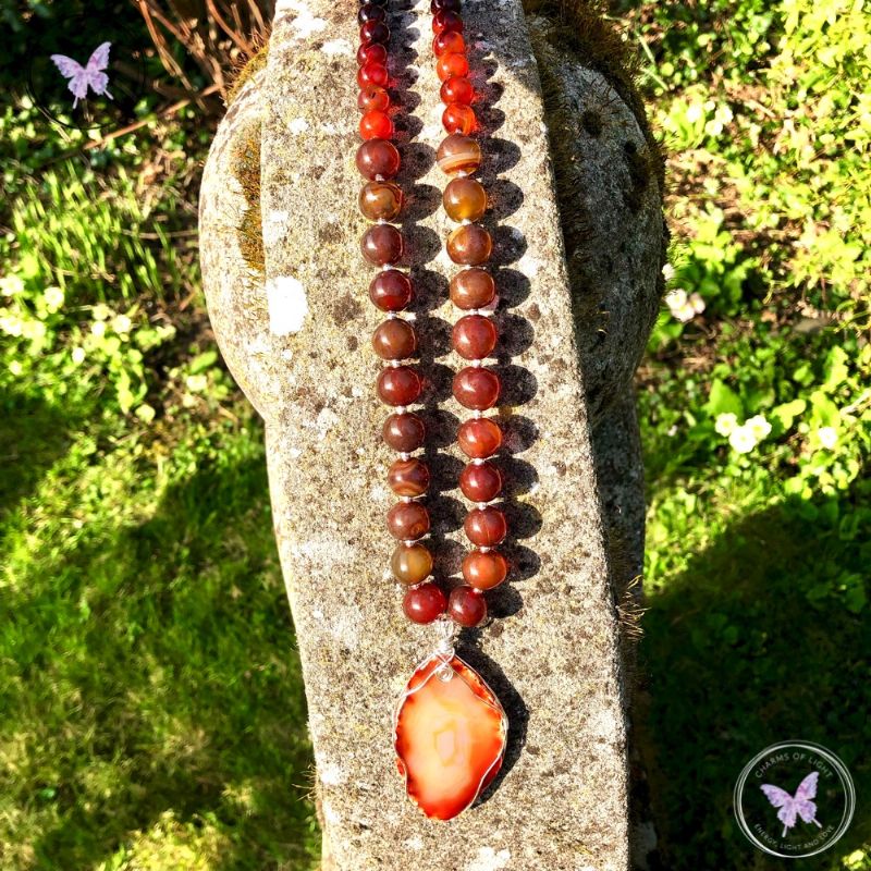 Agate Slice Beaded Necklace